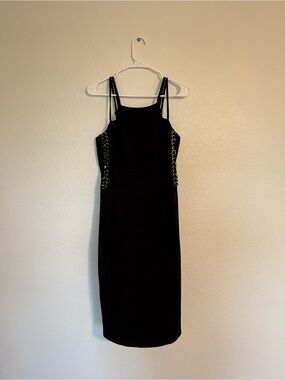 NWT City Chic Black Lace-Up Side Midi Dress